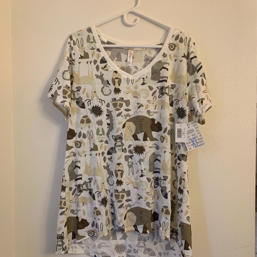 UNICORN Lularoe XL Christy Tee Woodland Animals